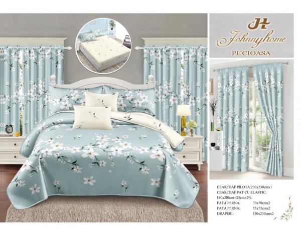 SET 8 PIESE LENJERIE CU DRAPERII DRA 08